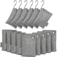thumbnail image 1 of Activated Charcoal Bags Air Purifying 15 Pack, Bamboo Odor Absorber for Home Closet Car Shoes, 70g Gray, Natural Neutralizer, Moisture Absorber, Reusable up to 2 Years, 6 Hooks, 1 of 4