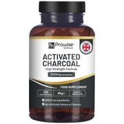 Activated Charcoal Capsules - 200 High Strength Vegan Capsules- 1200mg per serving I Made in the UK by Prowise Healthcare