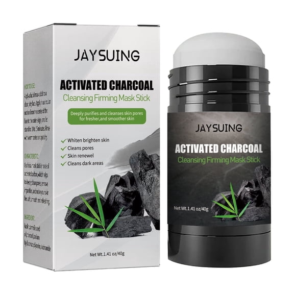 Activated Charcoal Cleansing Mask Stick, Deep Pore Cleanser for Blackheads, Acne Treatment, Solid Face Mask with Kaolin & Camellia Seed Oil