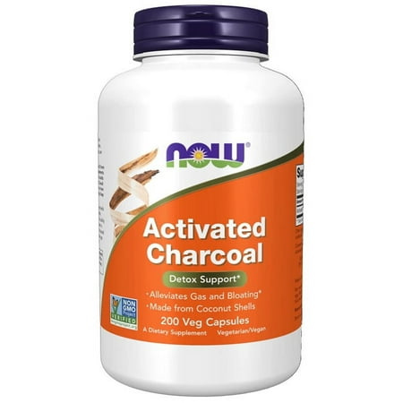 Activated Charcoal, Detox Support 200 Veg Capsules, by NOW
