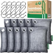 Activated Charcoal Odor Absorber, Odor Eliminator for Strong Odor,Bamboo Charcoal Air Purifying Bags for Home Car Closet Pet, Smoke Room Deodorizer 10 x 100g, Unscented