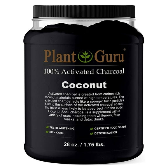 Activated Charcoal Powder Bulk - 1.75 lbs. Jar, COCONUT - Food Grade Kosher Non-GMO - Teeth Whitening, Facial Mask and Soap Making. Promotes Natural Detoxification and Helps Digestion