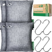 Activated charcoal odor absorber, strong odor; bamboo charcoal air purifying bags suitable for home, car, closet, pets; smoke chamber deodorizer 4 x 500g large size, unscented.
