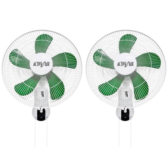 Active Air ACF16 16in 3-Speed Mountable Oscillating Hydroponic Grow Fan (2 Pack)