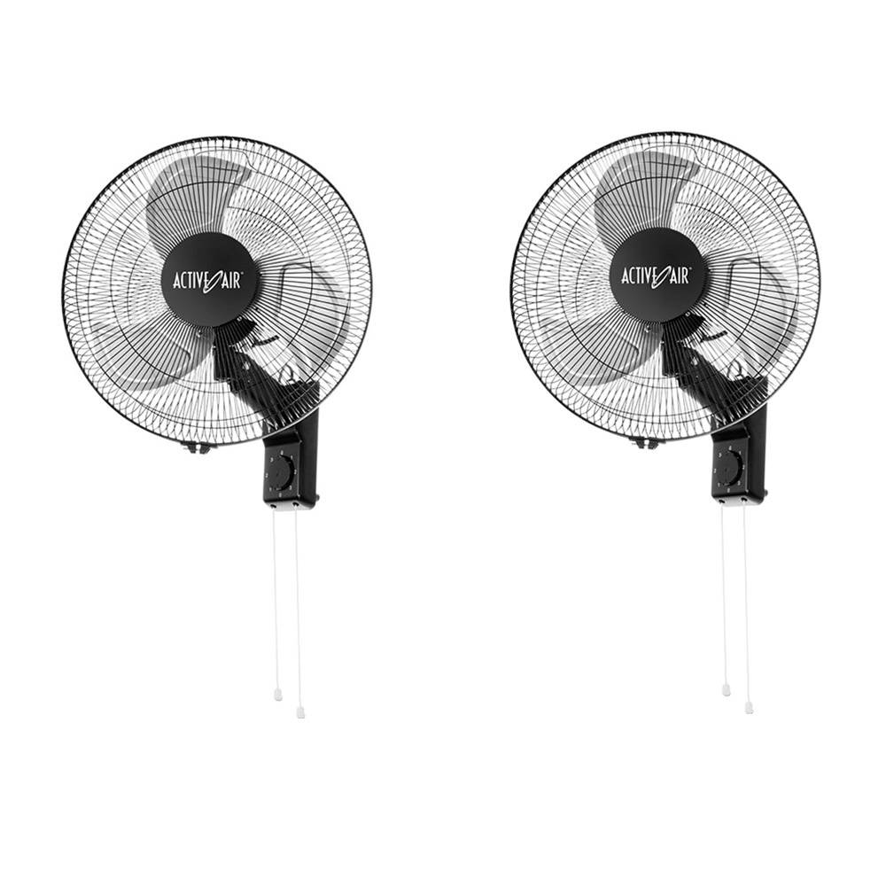 Active Air ACFW16HDB 16-Inch 3-Speed Heavy-Duty Industrial Metal Wall Mountable Oscillating Tilting Fan, Black, 2 Pack - image 1 of 6
