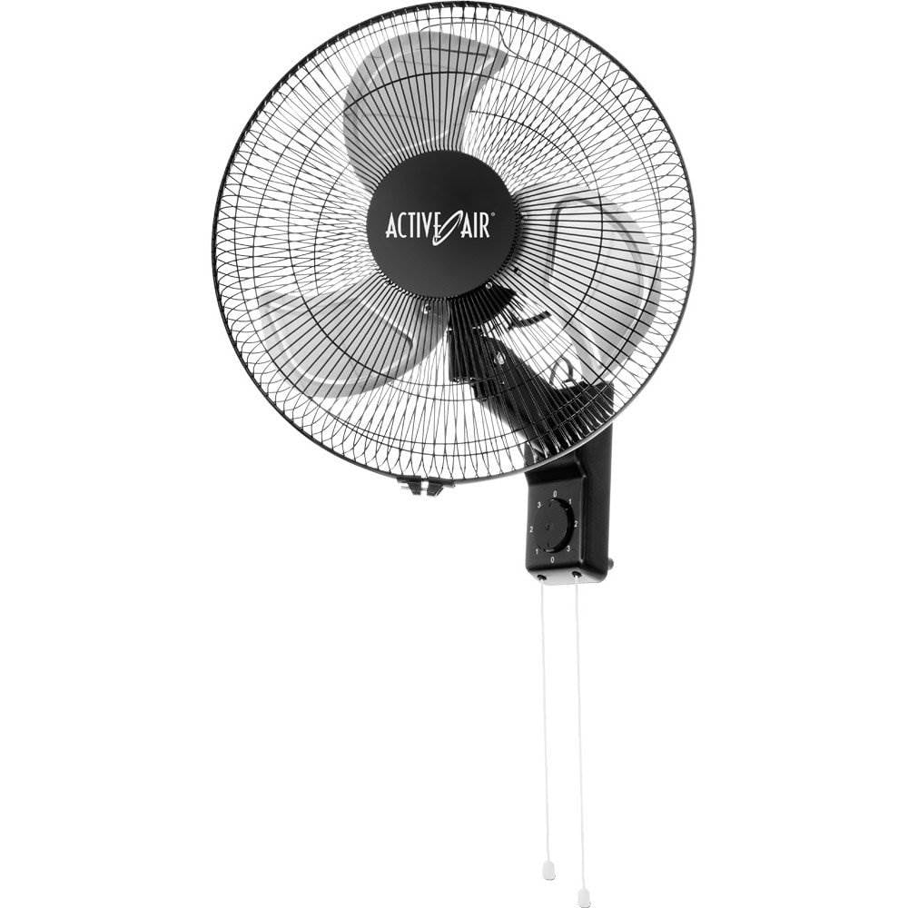 Active Air Black Metal 16-Inch Wall Mount Oscillating Fan