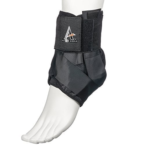 Active Ankle AS1 Pro Ankle Brace, Lace-Up, Low Profile, Protection & Sprain Support, Black, Small