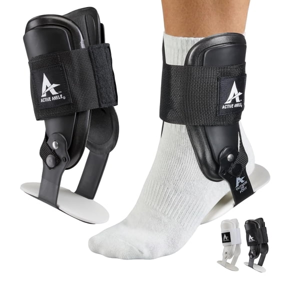 Active Ankle T2 Adjustable Ankle Brace, Black, Small