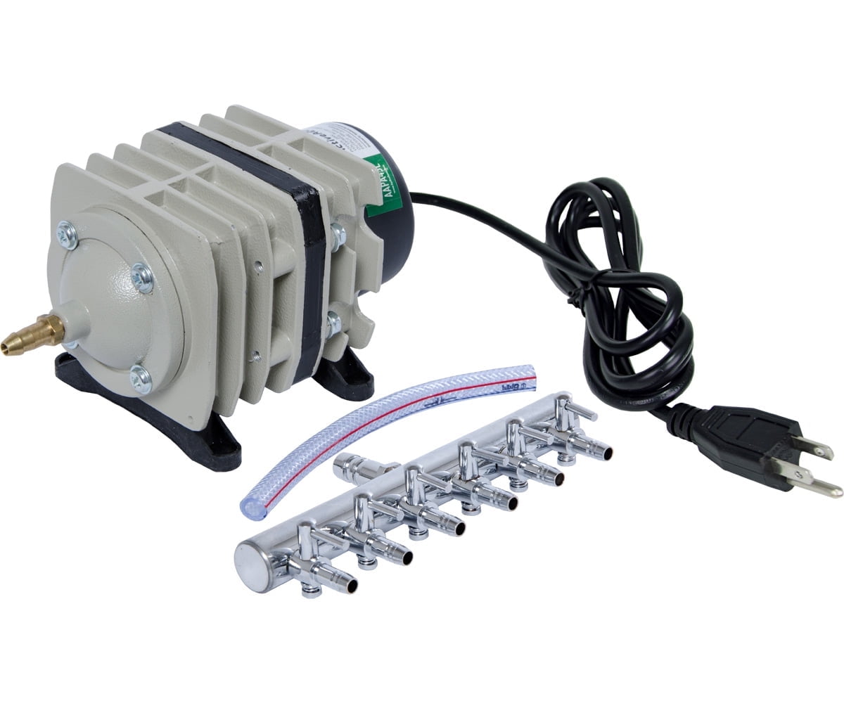 Hydrofarm Active Aqua 6-Outlet Silver Aluminum Air Pump