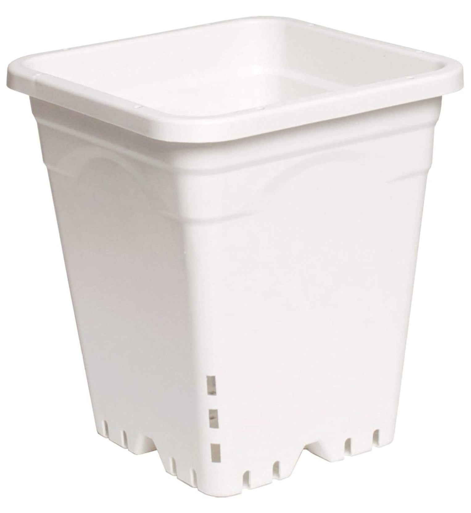 White Plastic Square Pot with Drainage Holes, 9" x 9" x 10"