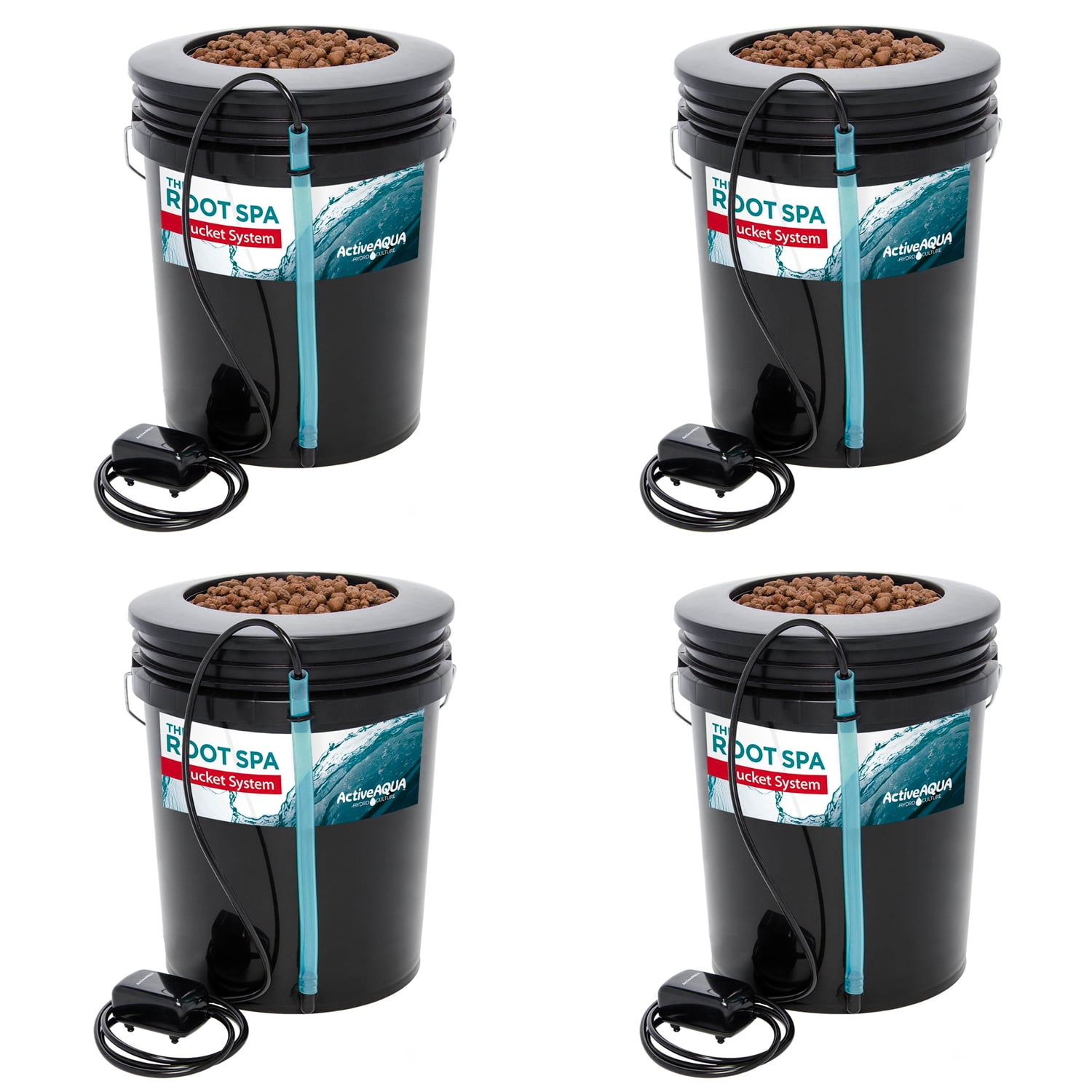 Active Aqua 5 Gallon Black Hydroponic Bucket System