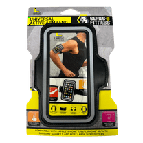 Active Armband L, Adjustable Sport Phone Holder with Touchscreen Cover, Reflective, Compatible with iPhone 7, 6s, 6, SE, 5s, 5c, Samsung Galaxy S, Audio Port Access, Running, Workout Use, Black