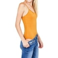 thumbnail image 1 of Active Basic Juniors & Women Scoop Neck Solid Cami Cotton Bodysuit with Snap Crotch Bottom & Adjustable Spaghetti Straps, 1 of 4
