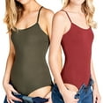 thumbnail image 1 of Active Basic Juniors & Women Scoop Neck Solid Cami Cotton Bodysuit with Snap Crotch Bottom & Adjustable Spaghetti Straps, 1 of 4