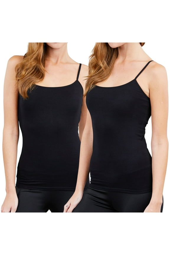 Women & Juniors Solid Plain Adjustable Spaghetti Strap Layering Cropped Camisole Tank Top