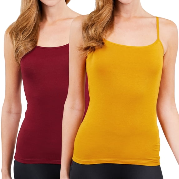 Active Basic Women & Juniors Solid Plain Adjustable Spaghetti Strap Layering Cropped Camisole Tank Top