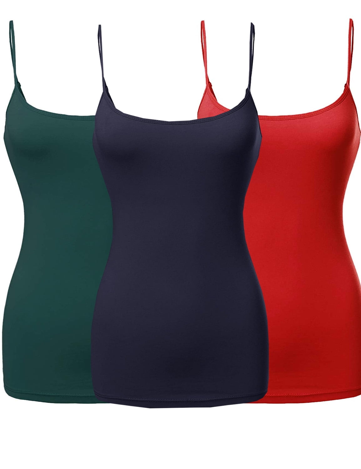 Active Basic Women & Plus Basic Solid Long Length Adjustable Spaghetti ...