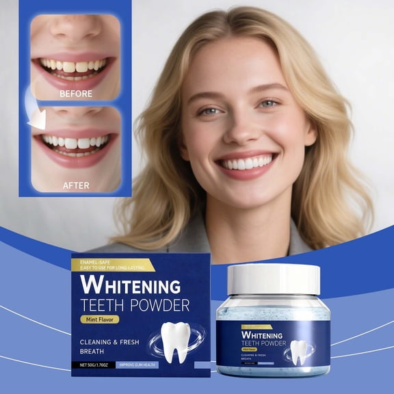 Active Brightening White Tooth Powder For Oral Cleaning Fresh Breath Yellow Stains Sensitive Enamel Tooth Powder 50g