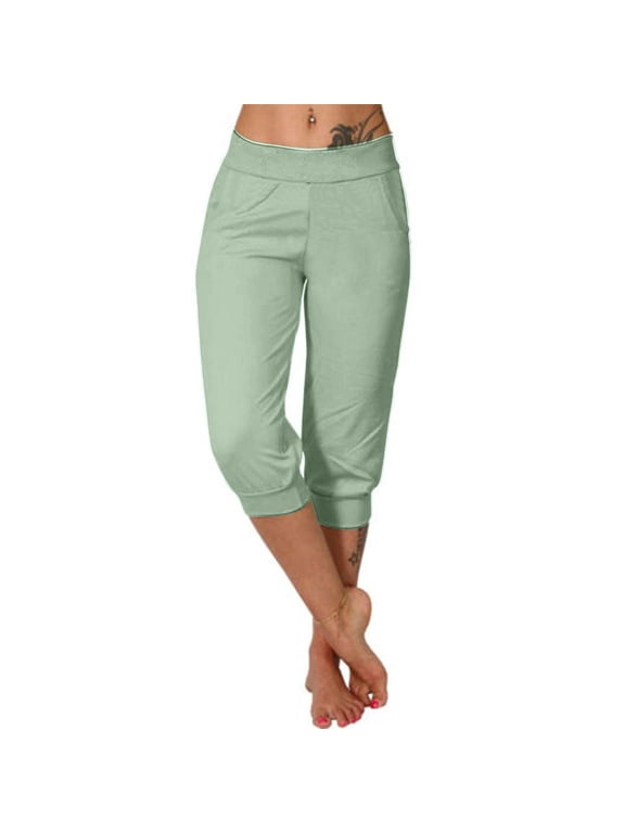 Capri Pants for Women Mid Rise Cropped Joggers Stretch Lightweight Sweatpants Women’s Casual Pant Capri