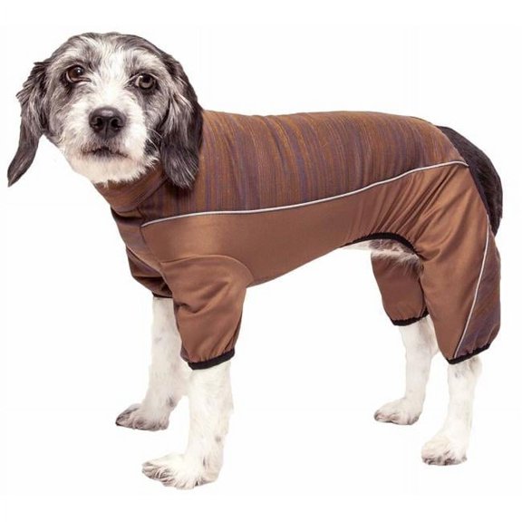 Active Chase Pacer Heathered Performance 4-Way Stretch Two-Toned Full Body Warm Up, Brown & Pattern - Extra Large