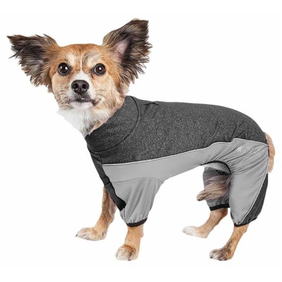 Active Chase Pacer Heathered Performance 4-Way Stretch Two-Toned Full Body Warm Up, Charcoal Grey & Black - Extra Large