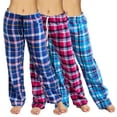 thumbnail image 1 of Active Club 3 Pack Cotton-Blend Flannel Pajama Pants for Women, Flannel Plaid PJ Pants for Women for Sleep and Lounge, Womens PJ Bottoms (Fl06/Fl09/Fl03, 2X), 1 of 5