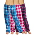 thumbnail image 1 of Active Club 3 Pack Cotton-Blend Flannel Pajama Pants for Women, Flannel Plaid PJ Pants for Women for Sleep and Lounge, Womens PJ Bottoms (L09/Fl04/Fl05, Medium), 1 of 5