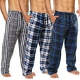 thumbnail image 1 of Active Club 3 Pack Plaid Mens Pajama Pants, Fleece Lounge Pants with Pockets, PJ Bottoms (Classic Plaid, Medium), 1 of 5