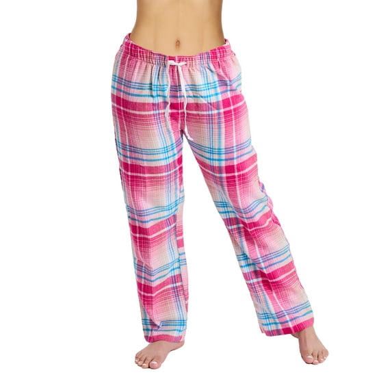 Active Club Cotton-Blend Flannel Pajama Pants for Women, Flannel Plaid PJ Pants for Women for Sleep and Lounge, Womens PJ Bottoms (Pink, 2X)