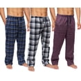 thumbnail image 1 of Active Club Men’s Flannel Pajama Pants 3 Pack– Soft Sleep & Lounge Pants with Pockets & Adjustable Drawstring – Plaid Lounge Bottoms (Red Blue/Blue Grey/White Black Plaid, Medium), 1 of 6