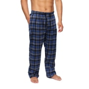 Active Club Men s Flannel Pajama Pants   Soft Sleep & Lounge Pants with Pockets & Adjustable Drawstring   Plaid Lounge Bottoms Blue Grey Plaid, Medium