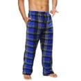 thumbnail image 1 of Active Club Mens Fleece Pajama Pants Big and Tall - Plaid Mens Pajama Bottoms - Mens Lounge Pants with Pockets - Men's Sleepwear (Navy/Royal Blue, 3X), 1 of 5