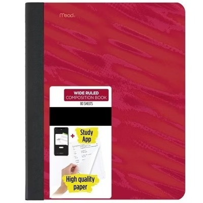 Five Star Active Comp Book Red Wide Ruled 80ct - Walmart.com