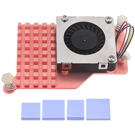 Active Cooling Fan For Raspberry Pi 5, Pure Copper Heatsink With for PWM Control, 3007 Blower, 5V DC, Compact Thermal Management Solution