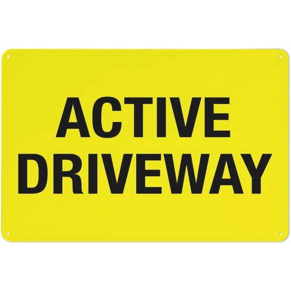 Active Driveway Reflective Aluminum Sign - 8"x12", Rust Free, Weather Resistant, Waterproof, Easy To Mount - Home, Business, School, Warehouse Entrance