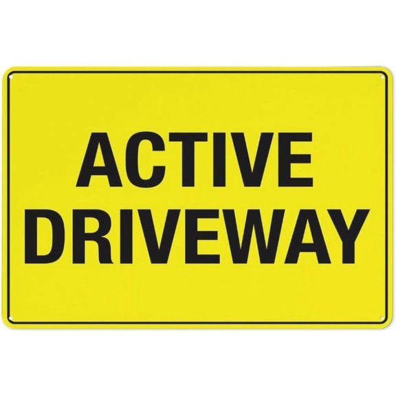 Active Driveway Sign For House 8"x12" Yard Sign, Premium Aluminum, Sun-Proof, Rust-Free