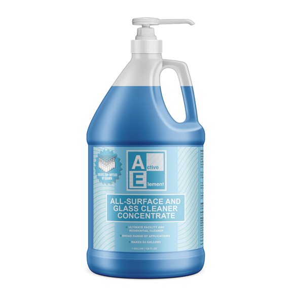 Active Element All Surface and Glass Cleaner Concentrate – Makes 64 Gallons | All Purpose Cleaner, Floor Cleaner, Bulk Concentrate