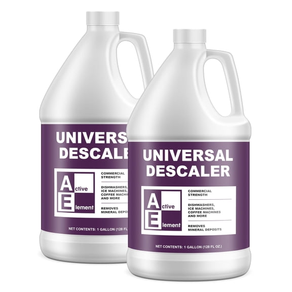 Active Element Universal Descaler - 2 Gallon - Commercial Grade Delimer for Dishwasher - Ice Machine Cleaner and Coffee Pot Descaler - Steam Tables - Hand Descaling