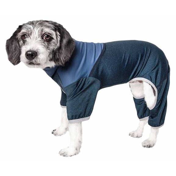 Active Embarker Heathered Performance 4-Way Stretch Two-Toned Full Bodied Warm Up Track Suit - Teal & Navy, Extra Small