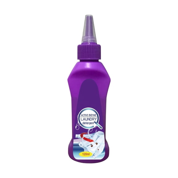 Active Enzyme Laundry Stain Remover 120ml, High-Efficiency Stain Cleaner for Delicate Fabrics, Safe for Baby Clothes, Enzyme-Based, Suitable for Machine & Hand Wash