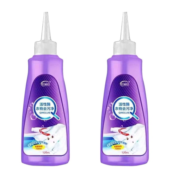 Active Enzyme Laundry Stain Remover, 120ml Liquid for Oil, Yellow & Urine Stains - Instant Stain Removal, Low-Foam Formula for Machine & Hand Wash, Safe for Delicates & Baby Clothes