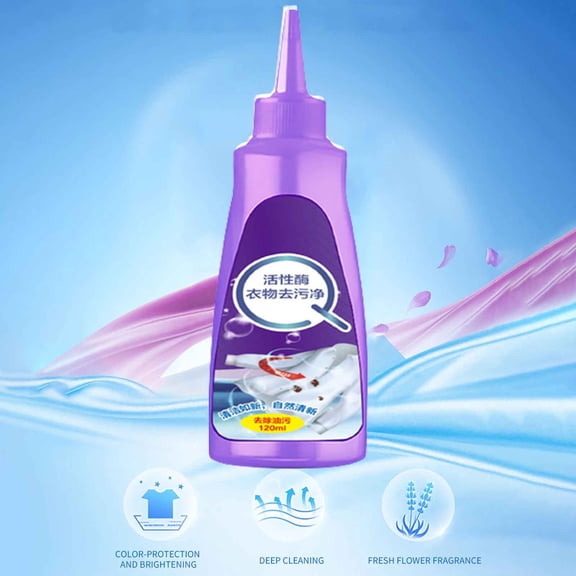 Active Enzyme Laundry Stain Remover For Oil Stains And Yellowing Instant Stain Remover For Clothes 120ml