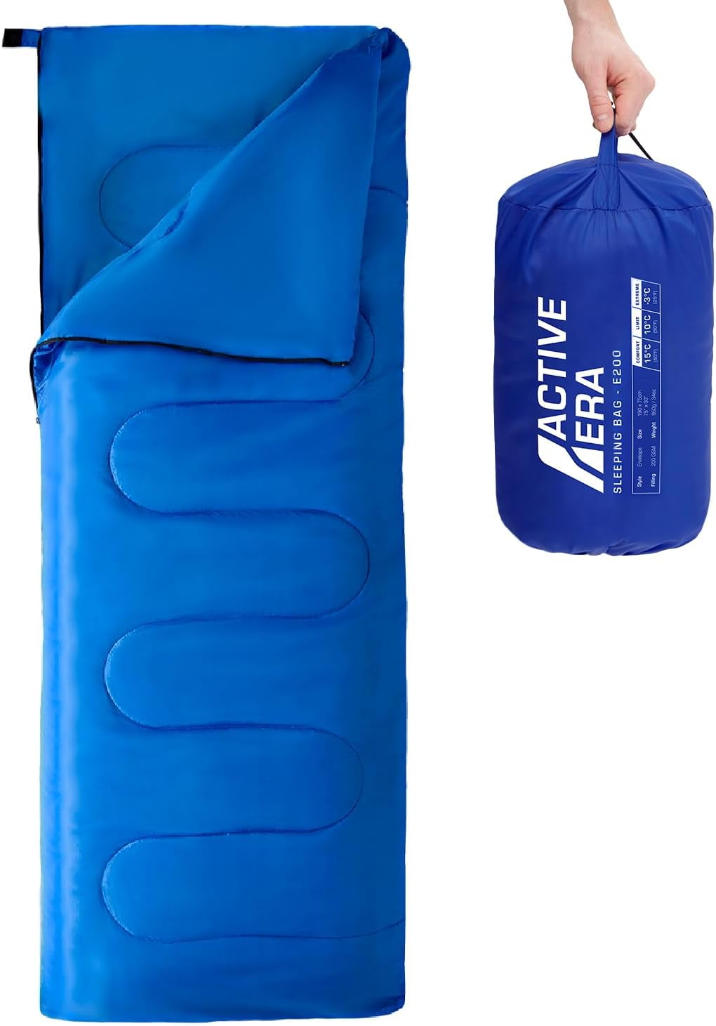 Active Era Camping Sleeping Bag for Adults - Warm, Compact, Lightweight Polyester Sleeping Bag for Camping Adult - Indoor & Outdoor Summer Camping Sleeping Bags for Adults, Boys and Girls
