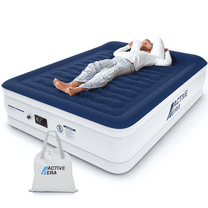 Active Era Luxury Queen Air Mattress with Built in Pump, Raised Pillow 22" Mattress Thickness