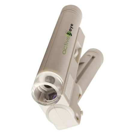 Active Eye AEM40 Travel LED Bulb with 40x Magnification Garden Microscope, White