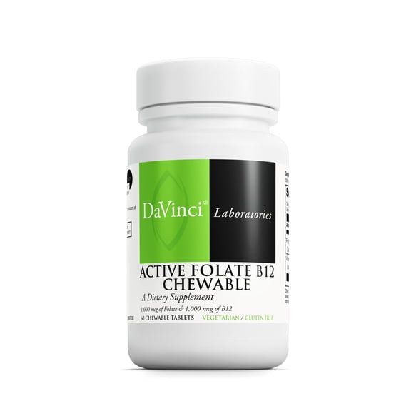 DaVinci Labs Active Folate B12 Chewable - Support Heart & Nerve Health* - 60 Chewable Tablets