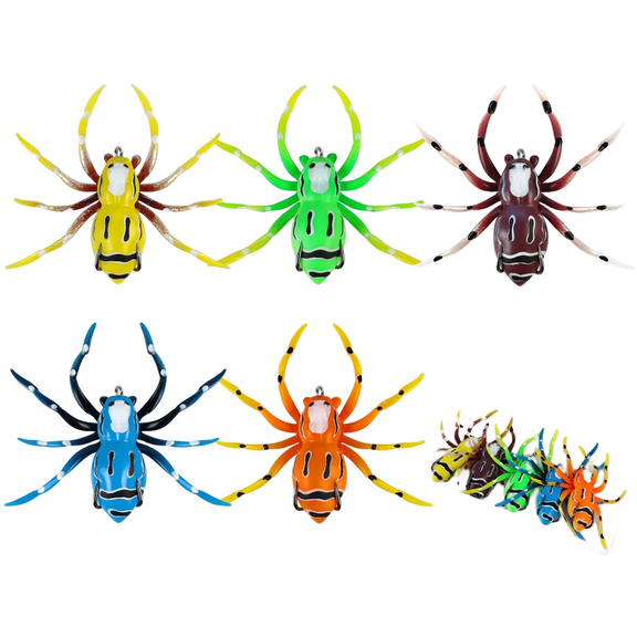 Active Frog Bait with Rattling Feature and Secure Double Hook Mount 5PCS Made for Targeting Aggressive Fish Species