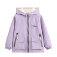 thumbnail image 1 of Active Girls Rain Jacket Sherpa Lined Waterproof Raincoat for Girls Full Zip Up Hooded Rain Jacket Kids Winter Coat, 1 of 6