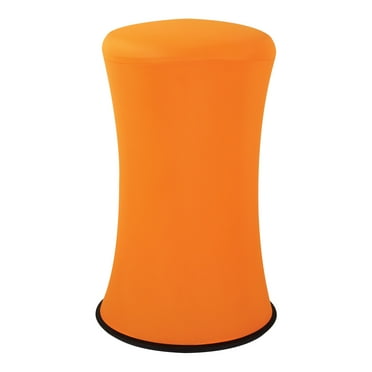 Active Height Stool with White Frame and Orange Fabric 18"-26"
