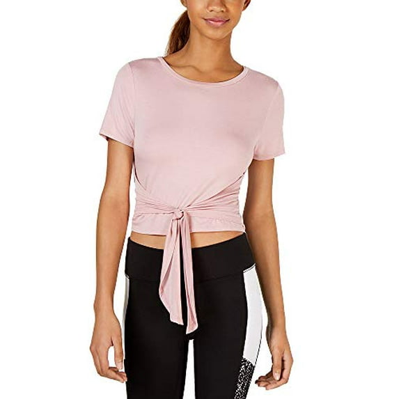 Active Juniors' Tie-Front Cropped T-Shirt Zephyr S